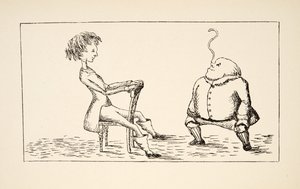 Vader William balanceert een paling op zijn neus, illustratie uit Alice